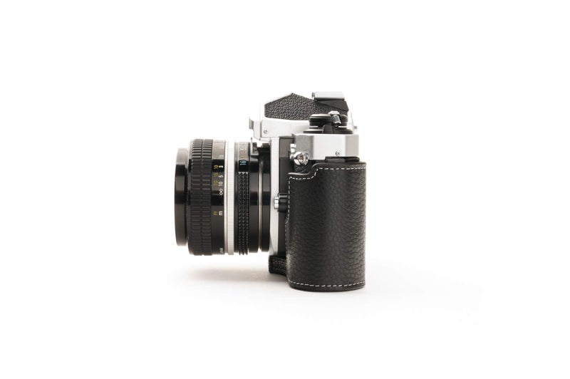 BolinUS Nikon FM2 Case, BolinUS Handmade Genuine Real Leather Half Camera Case Bag Cover for Nikon FM2 FM FE FM2n FE2 With Hand Strap (Black) - Image 3